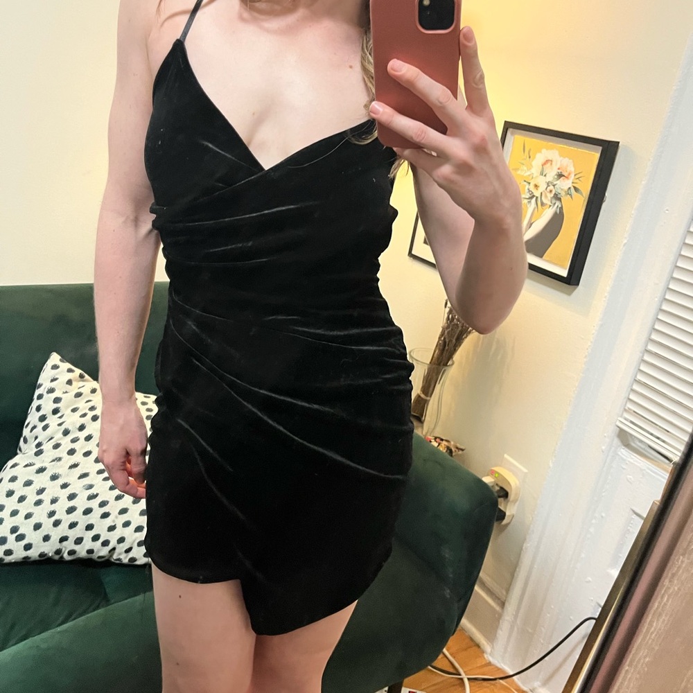 Black Velvet Mini Dress